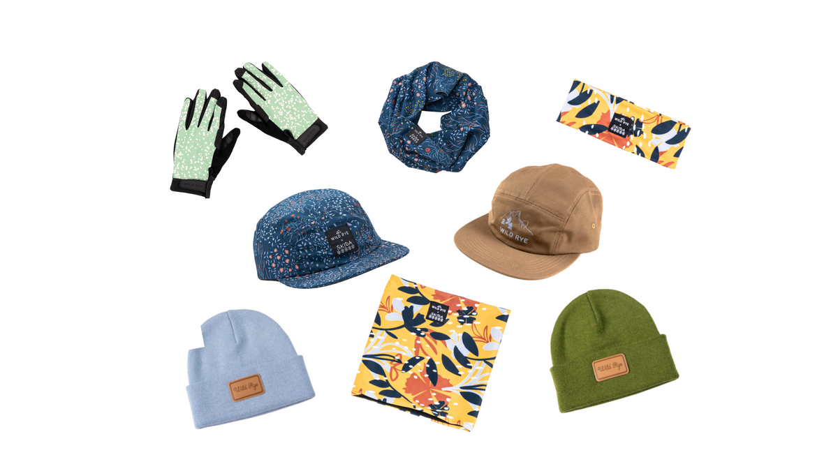 Collection of hats, gloves, and scarves for stocking stuffers
