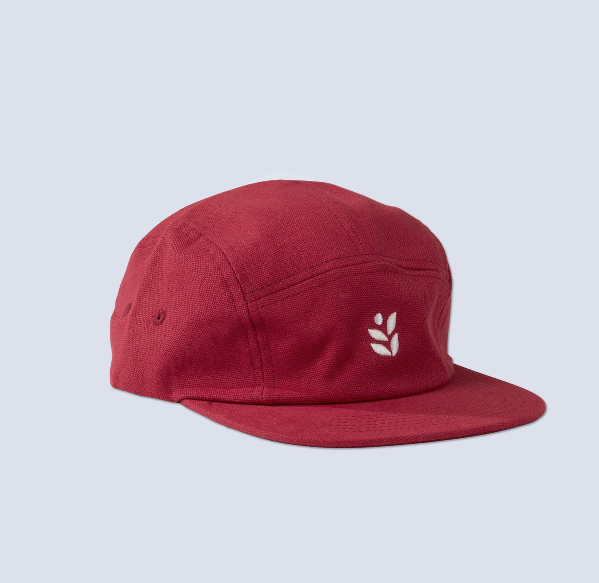 [Star Garnet] Red baseball cap with white Wild Rye plant logo