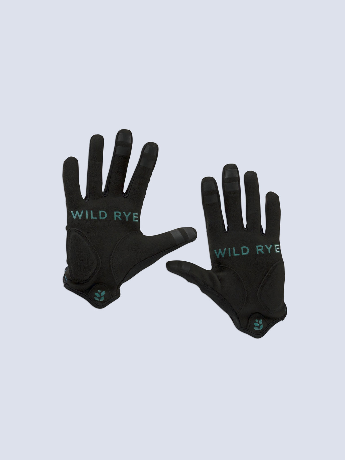 [Dark Aquila] Dark green floral print galena gel mountain bike gloves palm view
