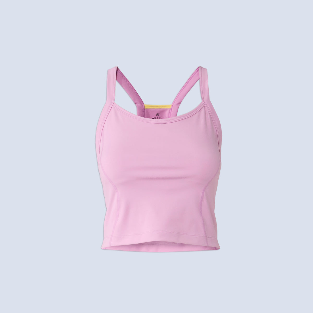 [Alpenglow] Lucille crop tank in alpenglow pink, flatlay