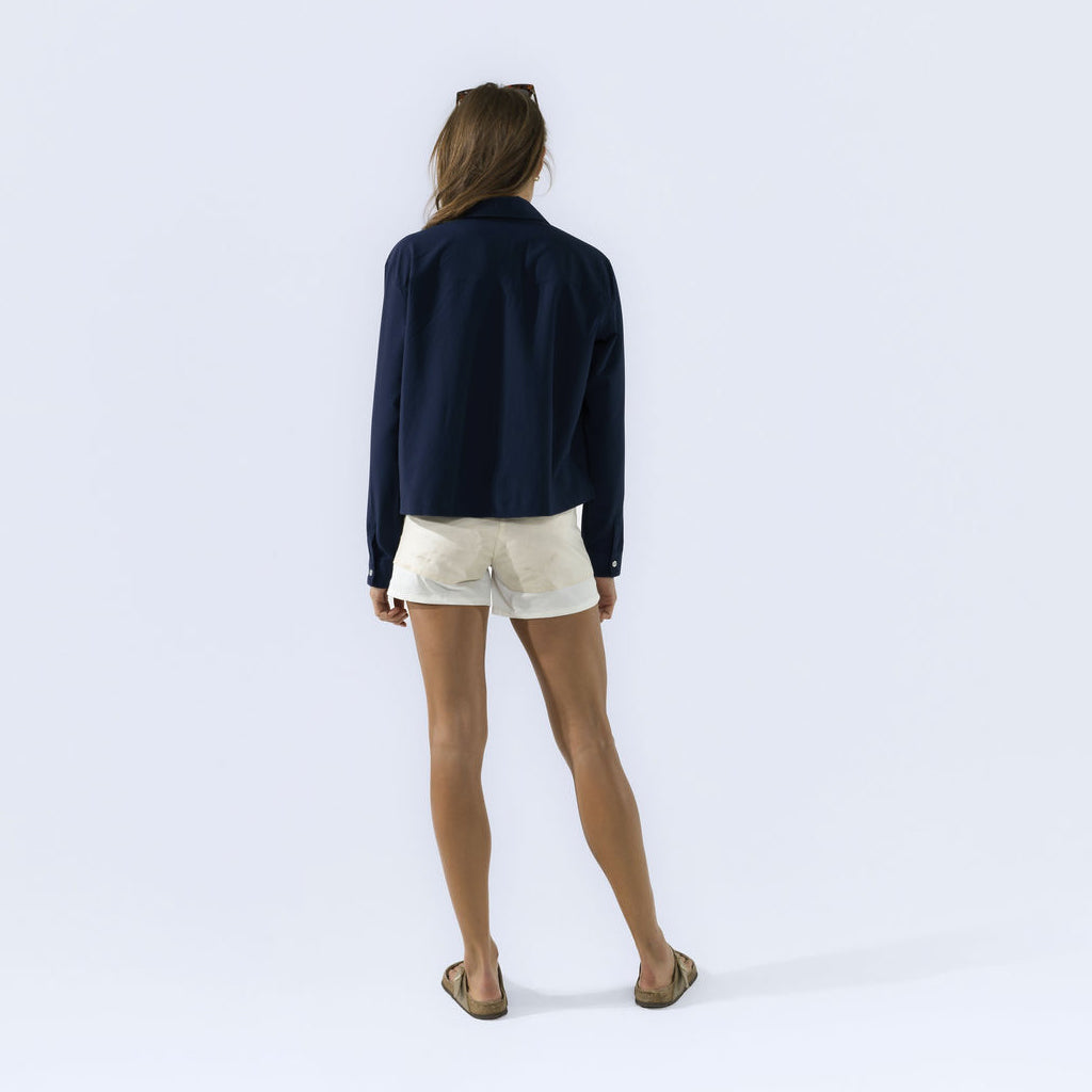 [Midnight] Remi button down shirt midnight back full body