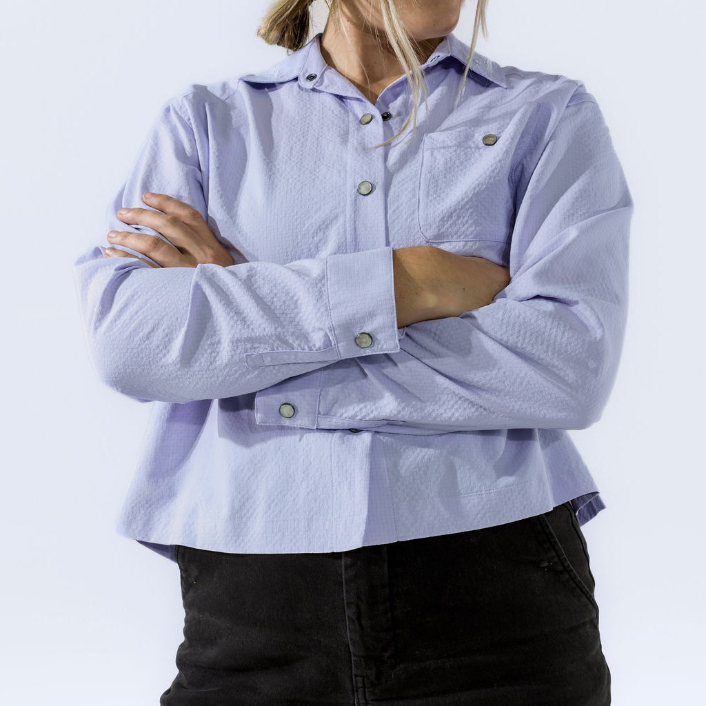 [Purple Haze] Remi button down shirt purple haze pearl snap detail