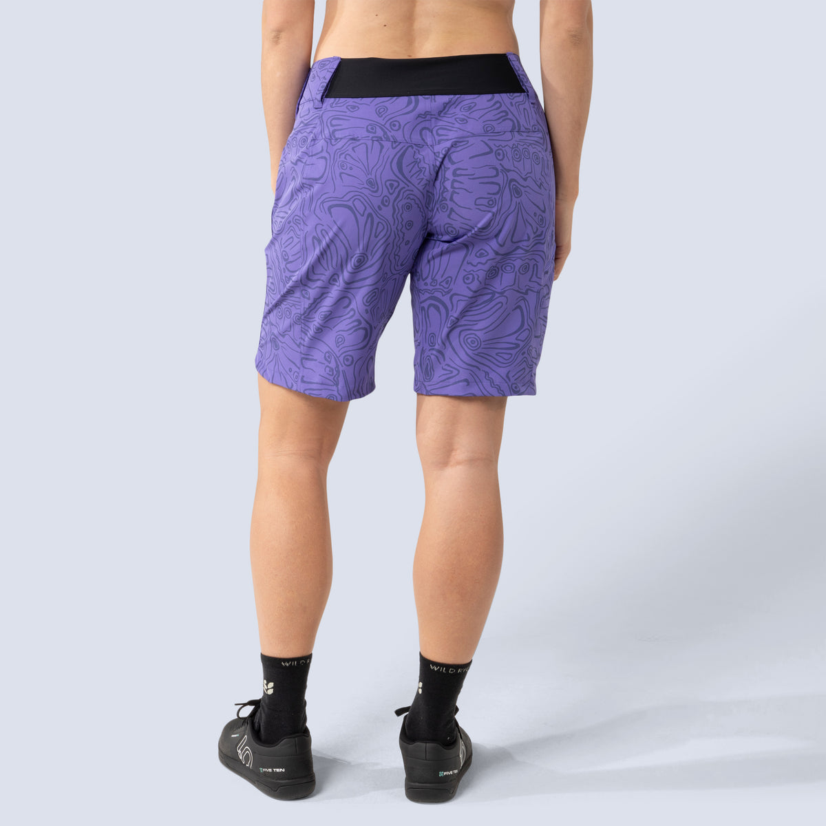 [Iris Wings] Riley 10" bike short, iris wings on model back crop view
