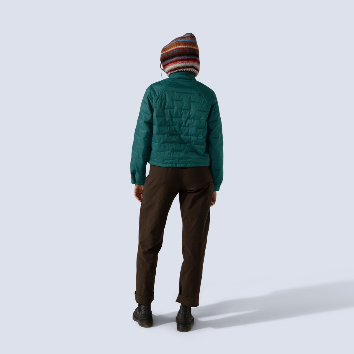 [Shaded Spruce] Payette insulated pullover in shaded spruce, on model back full body
