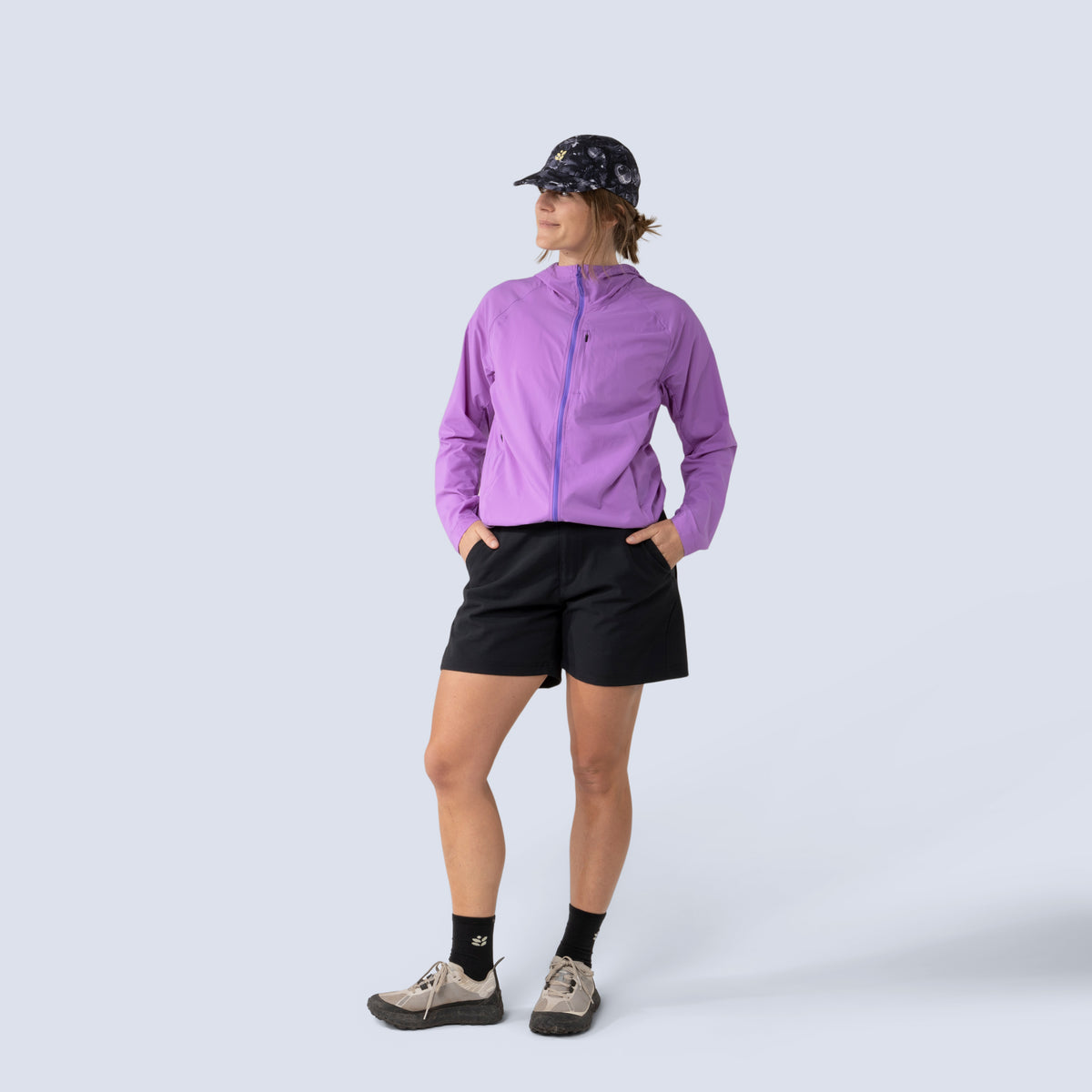 [Amethyst] Rustler windbreaker in amethyst, on model front full body view