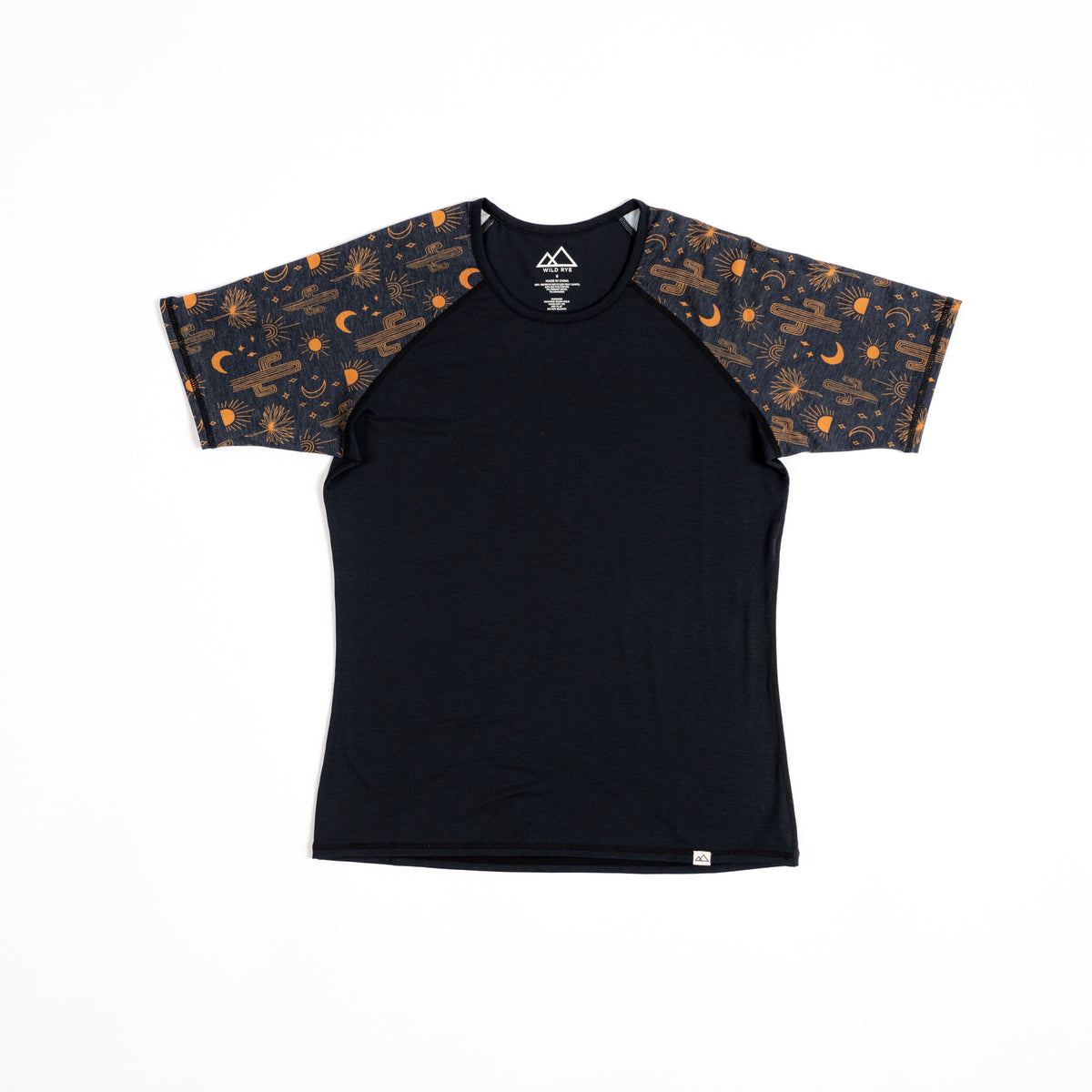 [Desert Dream] Nona Lite Shortsleeve Baselayer Top in Desert Dream with cactus pattern sleeves