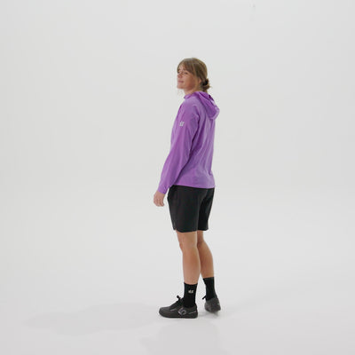 Video showing the features of the the rustler windbreaker including lightweight, helmet compatible hood, and pockets