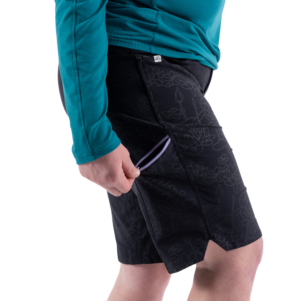 [Lotus Grayscale]  Freel FLEX Bike Short phone pocket